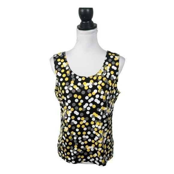 madison leigh Tops - Madison Leigh Blouse Size 12 Polka Dot Sleeveless Multicolored Layering Top Work